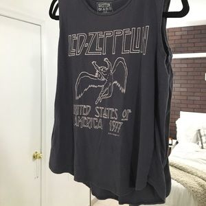 Led Zeppelin Sleeveless Top Charcoal Gray